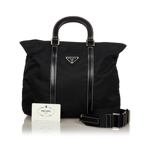 プラダ アトランティス BN1066 ブラック ナイロン レザー ハンドバッグ ショルダーバッグ２WAY レディース PRADA 【中古】