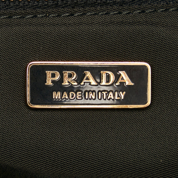 プラダ BR0122 ブラック ゴールド ナイロン レザー ハンドバッグ レディース PRADA 【中古】