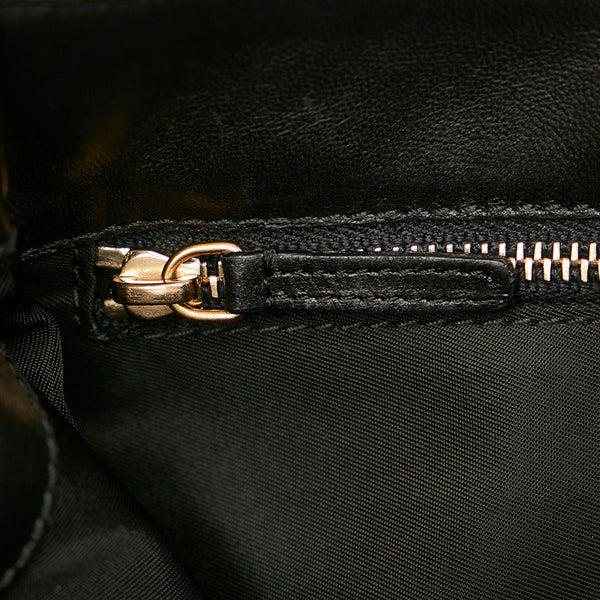 プラダ BR0122 ブラック ゴールド ナイロン レザー ハンドバッグ レディース PRADA 【中古】