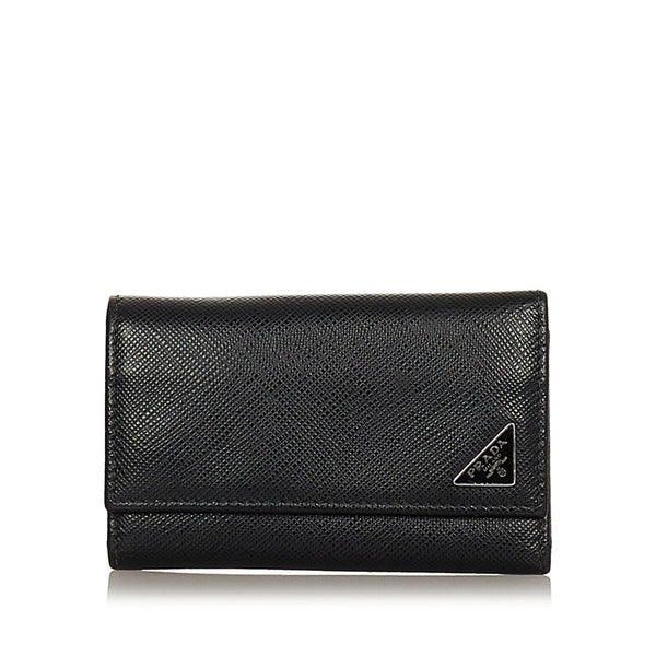 プラダ ブラック サフィアーノ キーケース レディース PRADA 【中古】