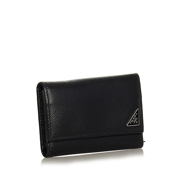 プラダ ブラック サフィアーノ キーケース レディース PRADA 【中古】
