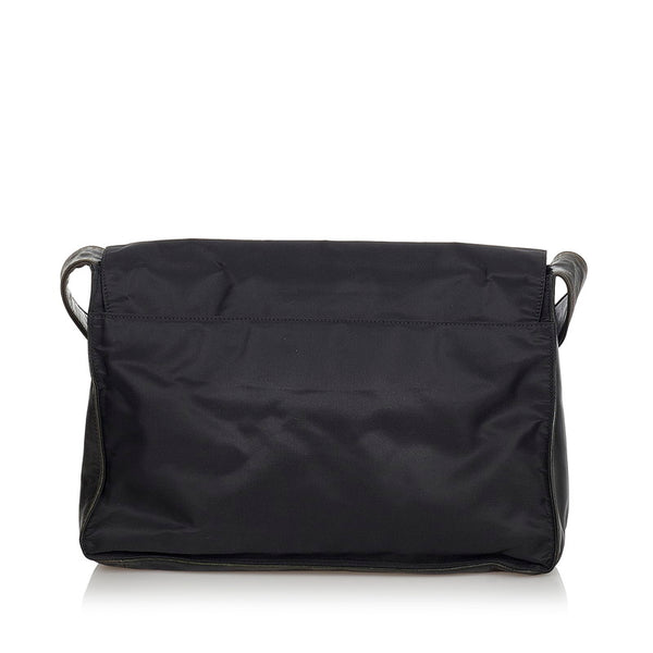 プラダ ブラック ナイロン レザー ショルダーバッグ レディース PRADA 【中古】