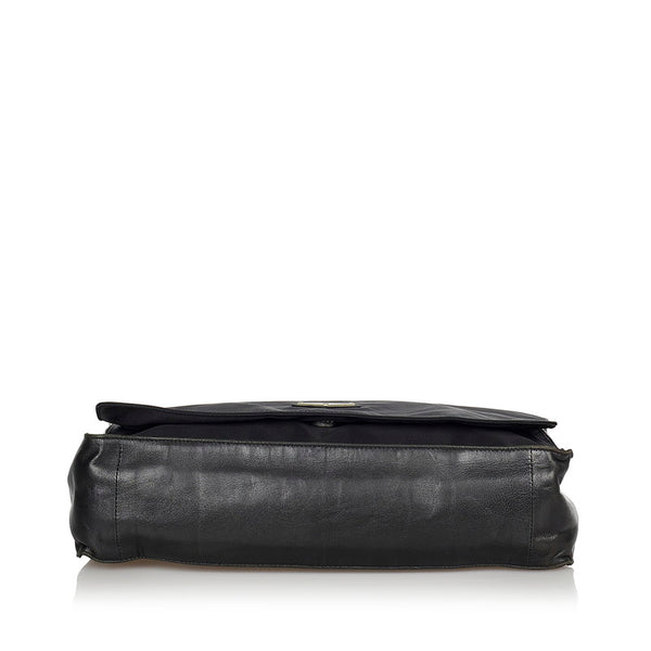 プラダ ブラック ナイロン レザー ショルダーバッグ レディース PRADA 【中古】