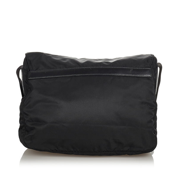 プラダ ブラック ナイロン レザー ショルダーバッグ レディース PRADA 【中古】