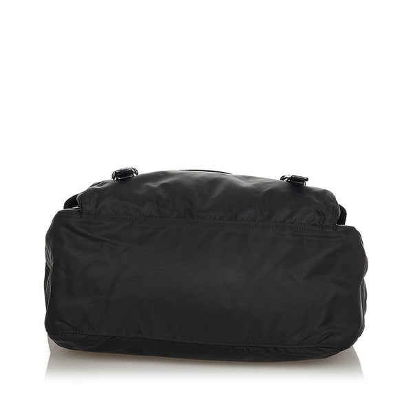 プラダ ブラック ナイロン レザー ショルダーバッグ レディース PRADA 【中古】