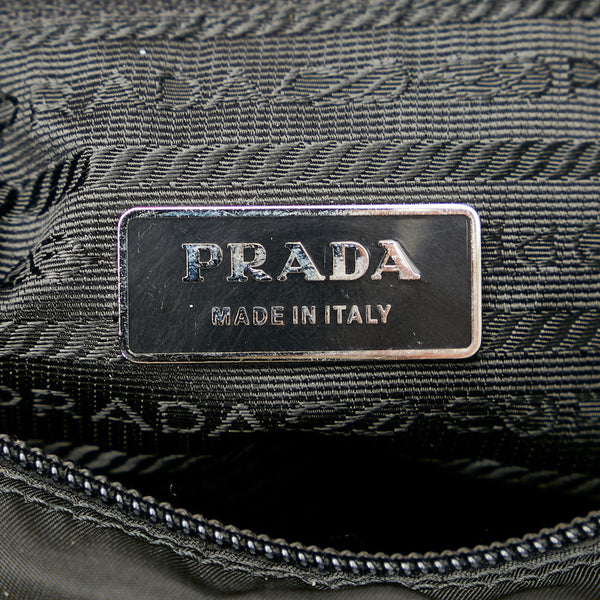 プラダ ブラック ナイロン レザー ショルダーバッグ レディース PRADA 【中古】