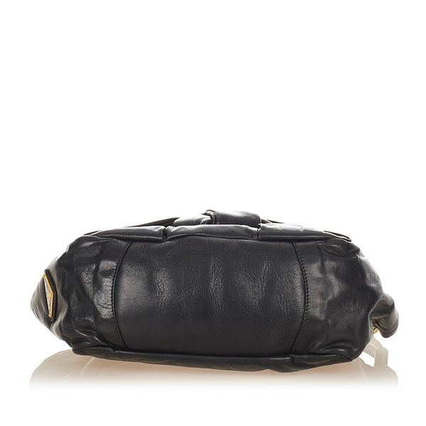 プラダ リボン BN1642 ブラック レザー ハンドバッグ ショルダーバッグ２WAY レディース PRADA 【中古】
