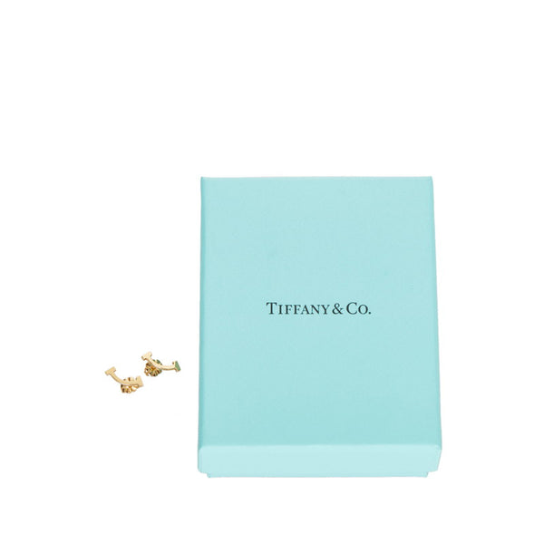 ティファニー K18YG イエローゴールド Tスマイル ピアス レディース TIFFANY&Co. 【中古】