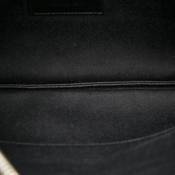 サンローラン ブラック レザー クラッチバッグ レディース SAINT LAURENT 【中古】