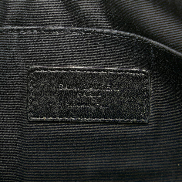 サンローラン ブラック レザー クラッチバッグ レディース SAINT LAURENT 【中古】