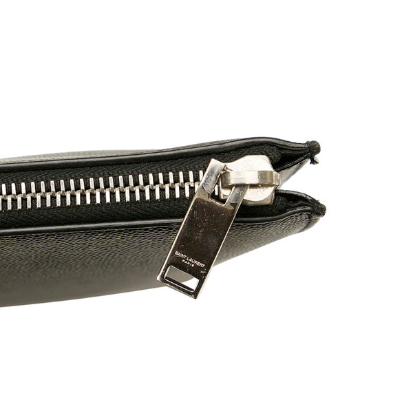 サンローラン ブラック レザー クラッチバッグ レディース SAINT LAURENT 【中古】