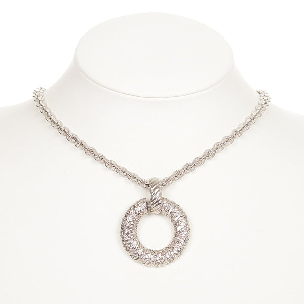 サンローラン シルバー メタル サークル ネックレス レディース SAINT LAURENT 【中古】