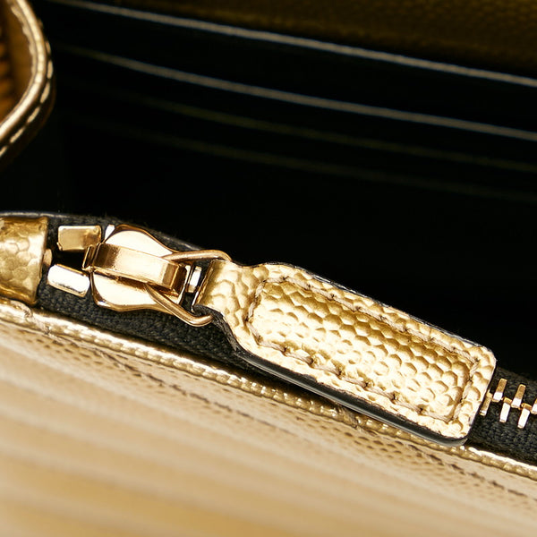 サンローラン マテラッセ ゴールド レザー チェーン ショルダーバッグ レディース SAINT LAURENT 【中古】