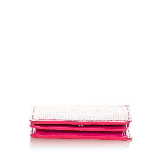 バレンシアガ ロゴ ウオレット 594216 5660 ピンク レザー 長財布 レディース BALENCIAGA 【中古】