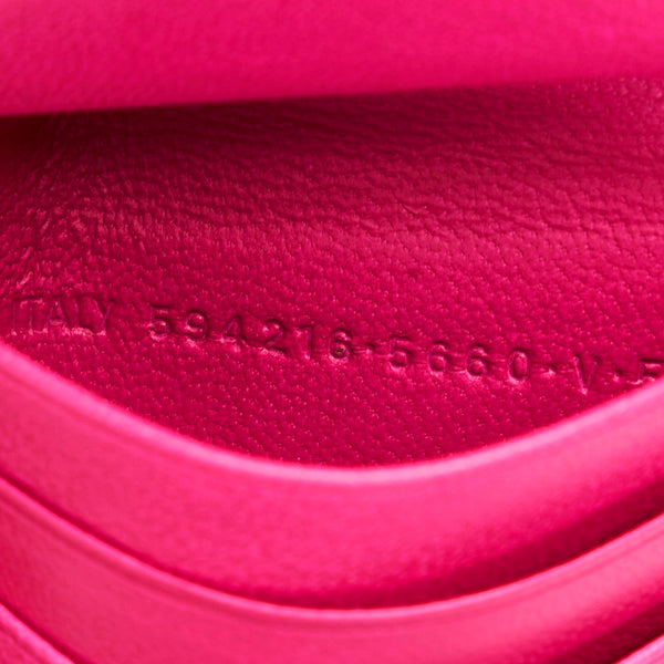 バレンシアガ ロゴ ウオレット 594216 5660 ピンク レザー 長財布 レディース BALENCIAGA 【中古】
