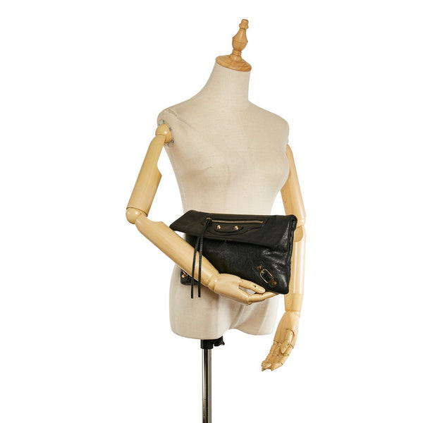 バレンシアガ 224915 ブラック レザー クラッチバッグ レディース BALENCIAGA 【中古】