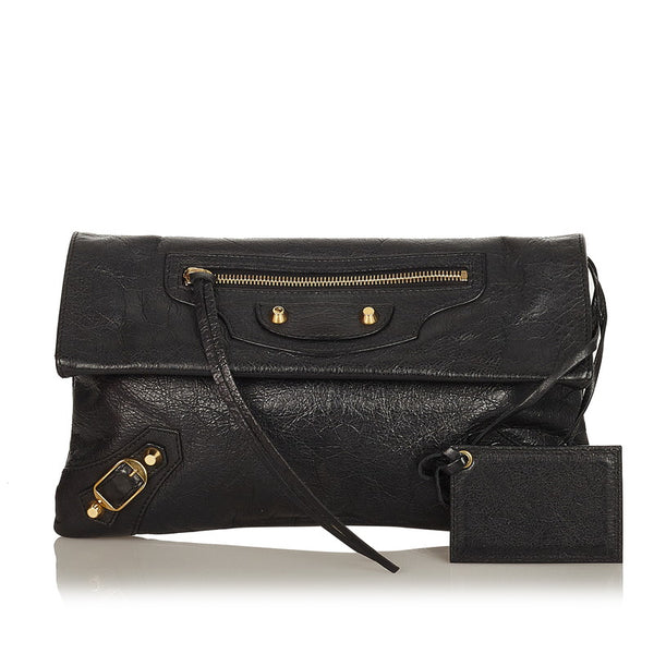 バレンシアガ 224915 ブラック レザー クラッチバッグ レディース BALENCIAGA 【中古】