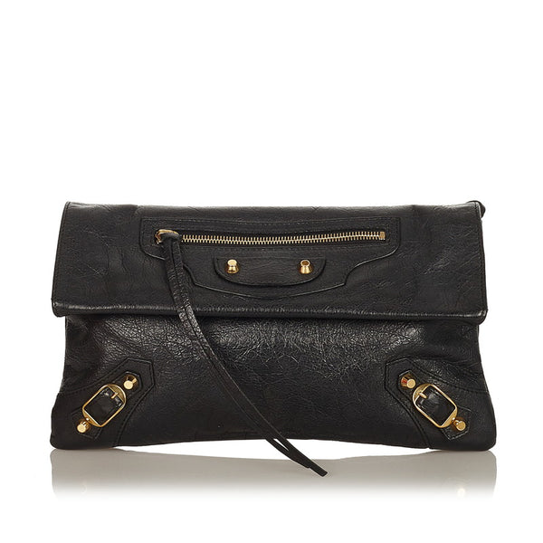 バレンシアガ 224915 ブラック レザー クラッチバッグ レディース BALENCIAGA 【中古】