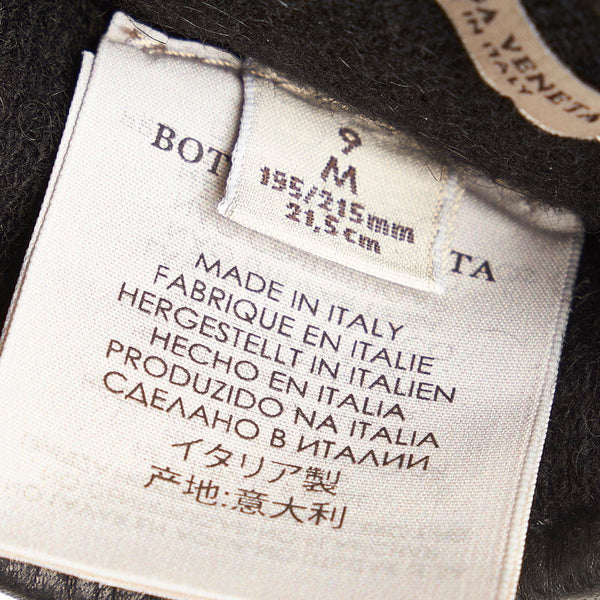 ボッテガヴェネタ イントレチャート ブラック シープスキン 手袋 メンズ BOTTEGAVENETA 【中古】