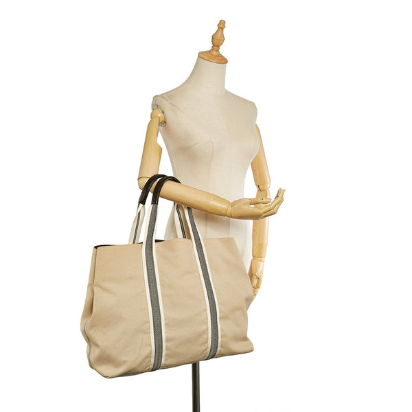 ボッテガヴェネタ ベージュ キャンバス トートバッグ レディース BOTTEGAVENETA 【中古】
