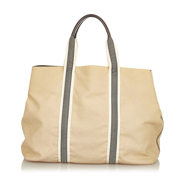 ボッテガヴェネタ ベージュ キャンバス トートバッグ レディース BOTTEGAVENETA 【中古】