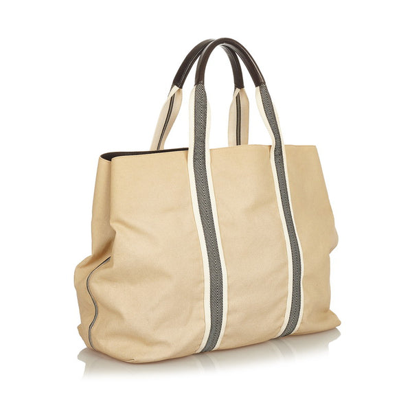 ボッテガヴェネタ ベージュ キャンバス トートバッグ レディース BOTTEGAVENETA 【中古】