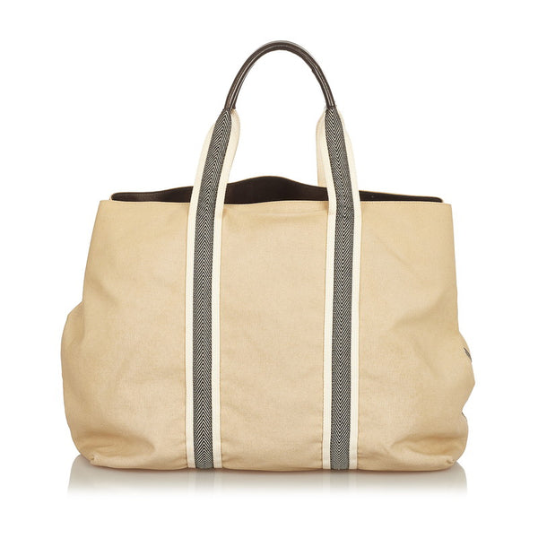 ボッテガヴェネタ ベージュ キャンバス トートバッグ レディース BOTTEGAVENETA 【中古】