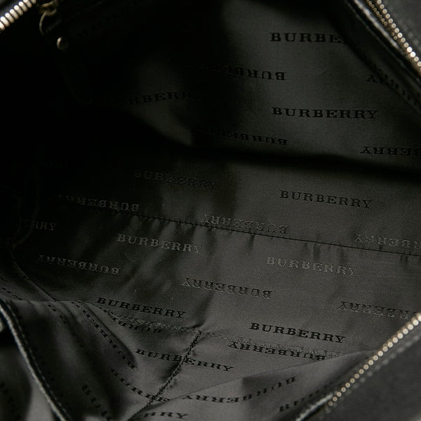 バーバリー ノバチェック ブラック ベージュ イカットナイロンキャンバス レザー トートバッグ ショルダーバッグ２WAY メンズ BURBERRY 【中古】
