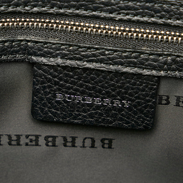 バーバリー ノバチェック ブラック ベージュ イカットナイロンキャンバス レザー トートバッグ ショルダーバッグ２WAY メンズ BURBERRY 【中古】