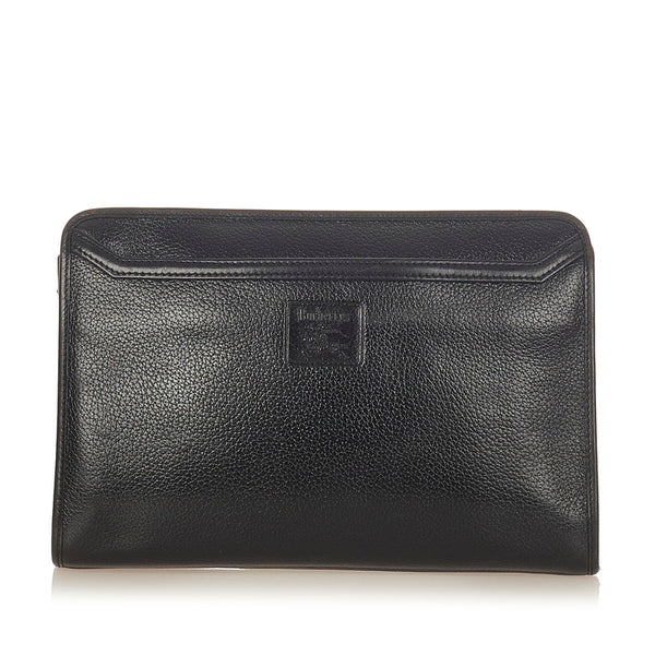 バーバリー ブラック レザー セカンドバッグ メンズ BURBERRY 【中古】