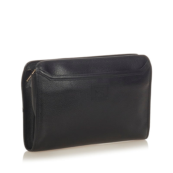 バーバリー ブラック レザー セカンドバッグ メンズ BURBERRY 【中古】
