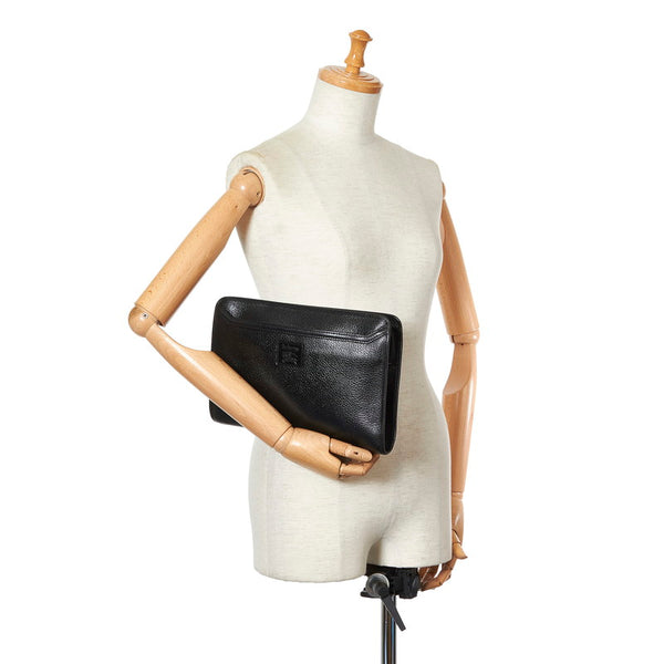 バーバリー ブラック レザー セカンドバッグ メンズ BURBERRY 【中古】