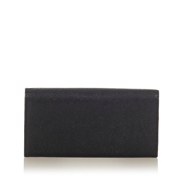 バーバリー レザー ブラック サフィアーノ 長財布 レディース BURBERRY 【中古】