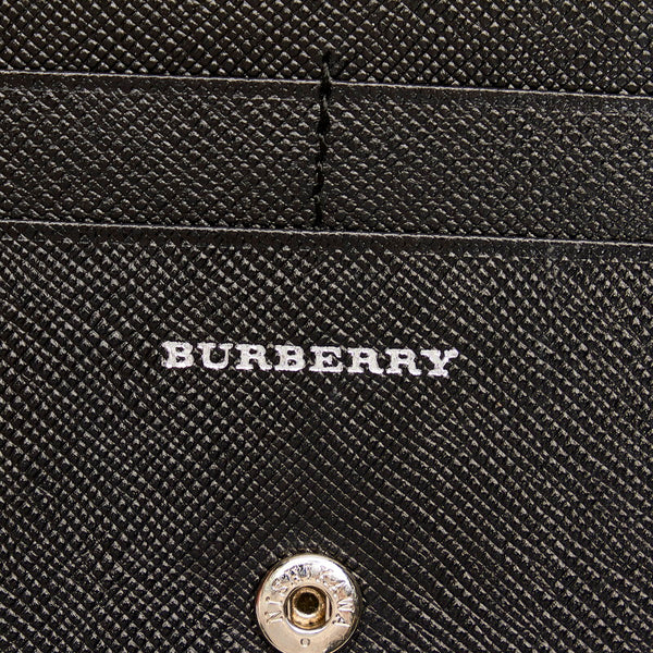 バーバリー レザー ブラック サフィアーノ 長財布 レディース BURBERRY 【中古】