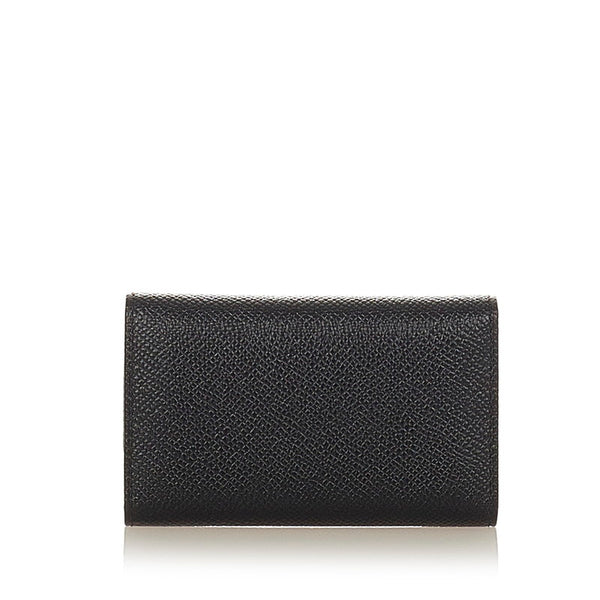 ブルガリ ロゴ ブラック レザー キーケース メンズ BVLGARI 【中古】