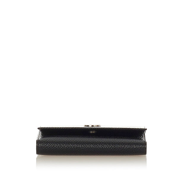 ブルガリ ロゴ ブラック レザー キーケース メンズ BVLGARI 【中古】