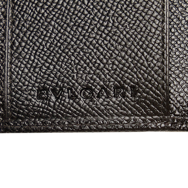 ブルガリ ロゴ ブラック レザー キーケース メンズ BVLGARI 【中古】