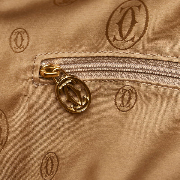 カルティエ マルチェロ T2019JＮ ライトブラウン レザー ハンドバッグ レディース CARTIER 【中古】