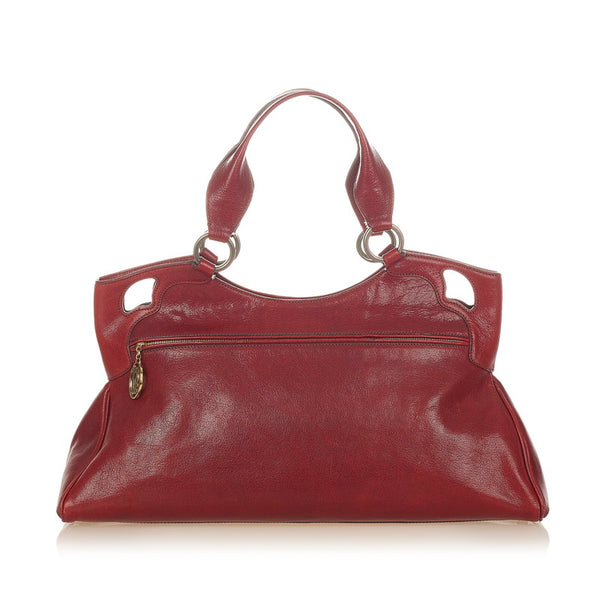 カルティエ マルチェロ レッド レザー ハンドバッグ レディース CARTIER 【中古】