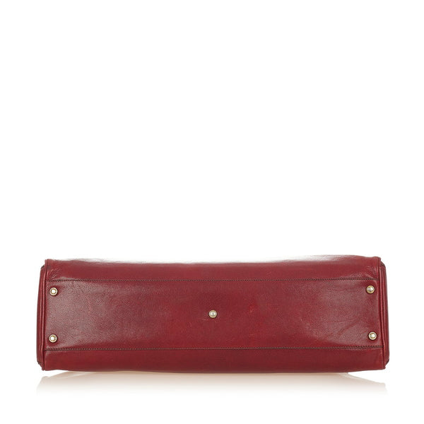 カルティエ マルチェロ レッド レザー ハンドバッグ レディース CARTIER 【中古】