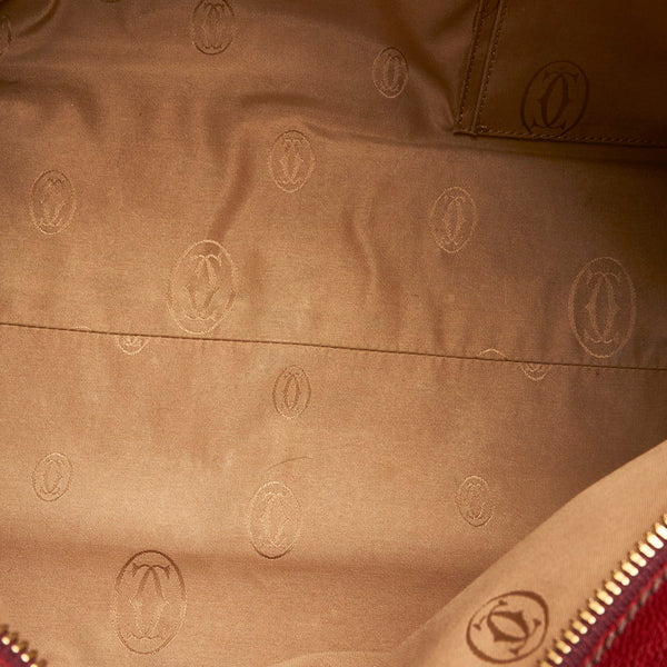 カルティエ マルチェロ レッド レザー ハンドバッグ レディース CARTIER 【中古】