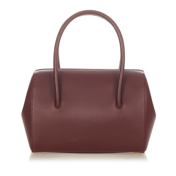 カルティエ マスト ドゥ  ボルドー カーフ ハンドバッグ レディース CARTIER 【中古】