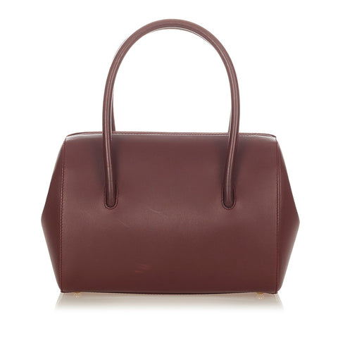 カルティエ マスト ドゥ  ボルドー カーフ ハンドバッグ レディース CARTIER 【中古】