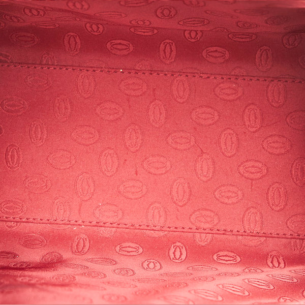 カルティエ マスト ドゥ  ボルドー カーフ ハンドバッグ レディース CARTIER 【中古】