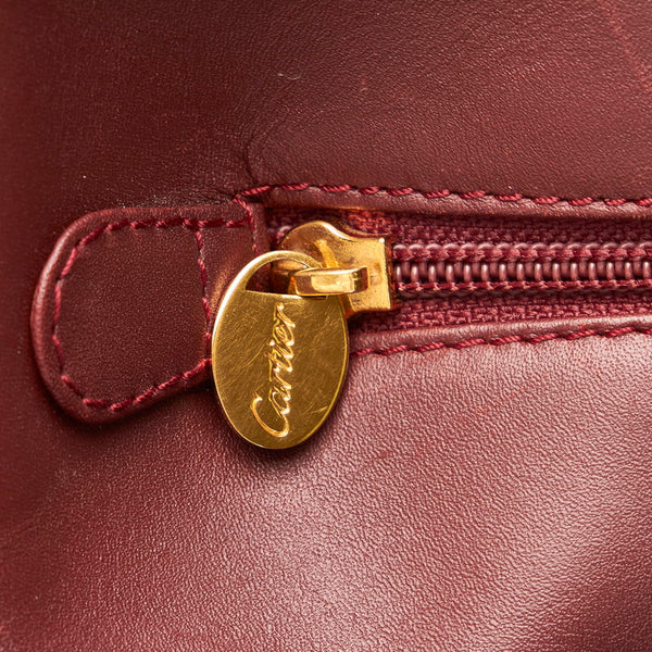 カルティエ マスト ドゥ  ボルドー カーフ ハンドバッグ レディース CARTIER 【中古】