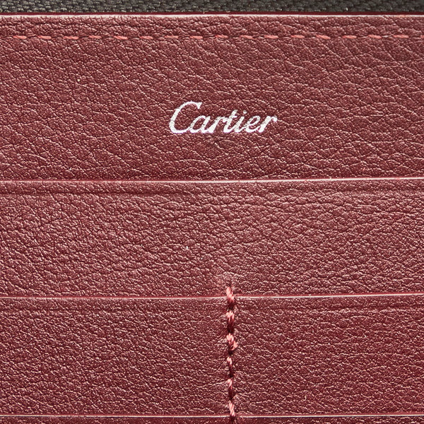 カルティエ マスト L3001490 ブラック カーフ ラウンドファスナー 長財布 メンズ CARTIER 【中古】