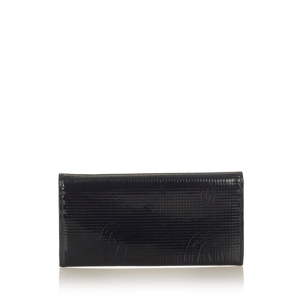 カルティエ ハッピーバースデー ブラック パテントレザー 長財布 レディース CARTIER 【中古】