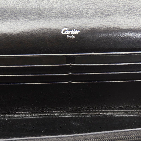カルティエ ハッピーバースデー ブラック パテントレザー 長財布 レディース CARTIER 【中古】