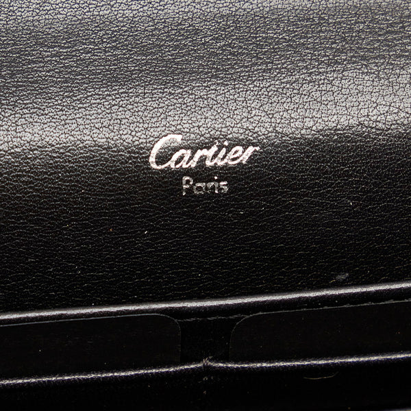 カルティエ ハッピーバースデー ブラック パテントレザー 長財布 レディース CARTIER 【中古】