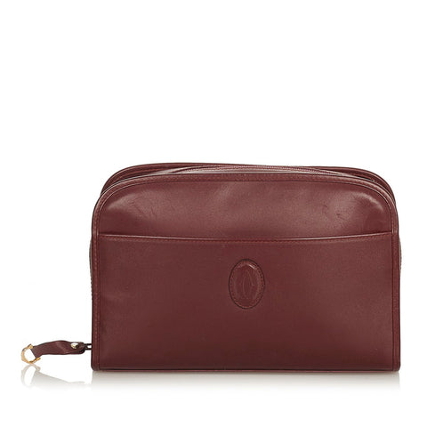 カルティエ マストドゥカルティエ ボルドー カーフ セカンドバッグ レディース CARTIER 【中古】